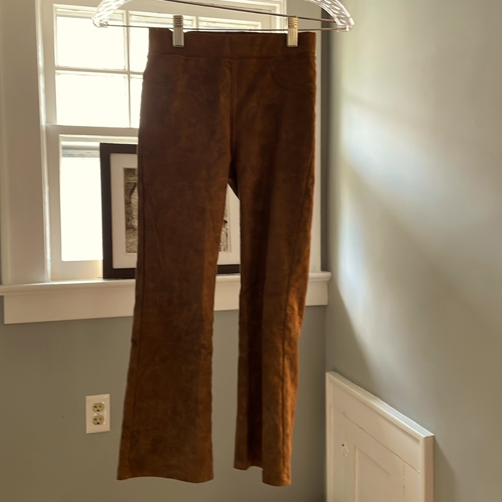 Tractor girls brown faux suede flare pant